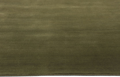6 x 9 Solid Olive Green Modern Rug 31164