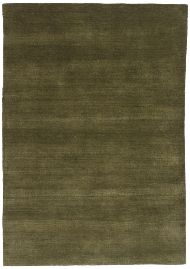 6 x 9 Solid Olive Green Modern Rug 31164