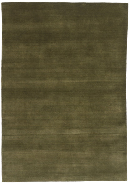 6 x 9 Solid Olive Green Modern Rug 31165