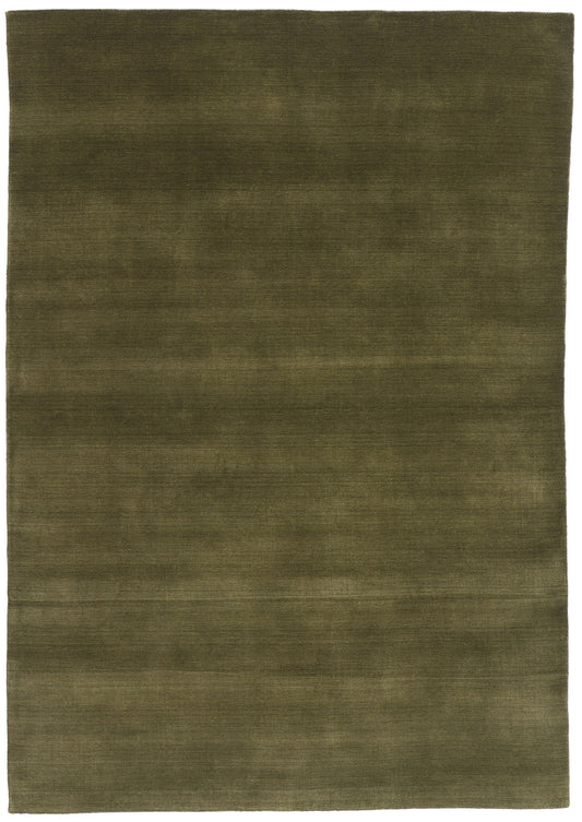 6 x 9 Solid Olive Green Modern Rug 31165