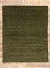 7 x 9 Solid Olive Green Modern Rug 31179