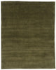 7 x 9 Solid Olive Green Modern Rug 31179