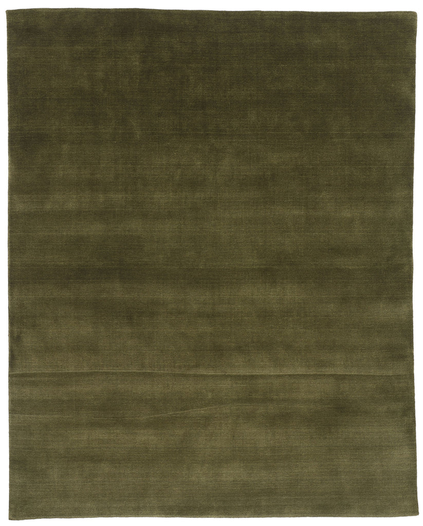 7 x 9 Solid Olive Green Modern Rug 31179