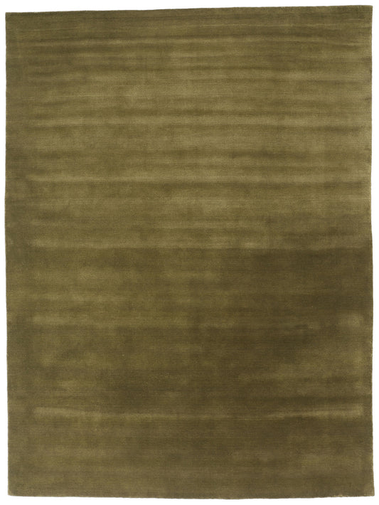 9 x 12 Solid Olive Green Modern Rug 31159