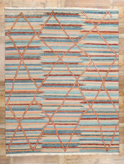 9 x 12 Sahara Echoes Striped Modern Moroccan Rug 31305
