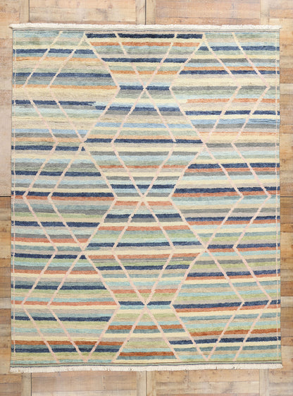 9 x 12 Prismatic Pathways Modern Moroccan Rug 31247