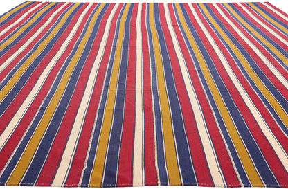 11 x 13 Vintage Striped Persian Kilim Rug 61303