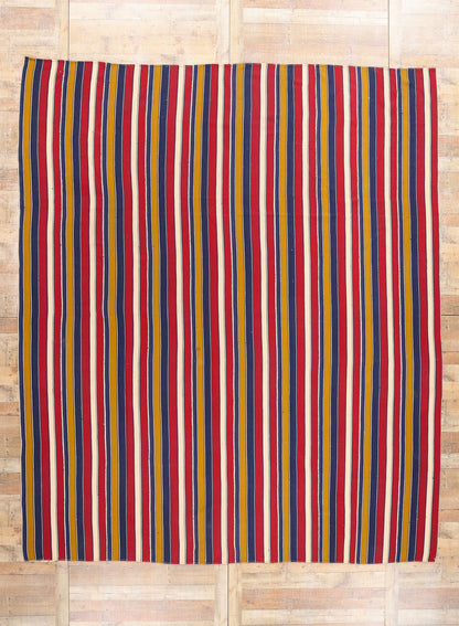 11 x 13 Vintage Striped Persian Kilim Rug 61303