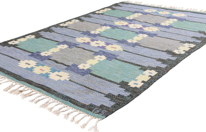 4 x 7 Sverker Greuholm Vintage Swedish Rollakan Rug 79057