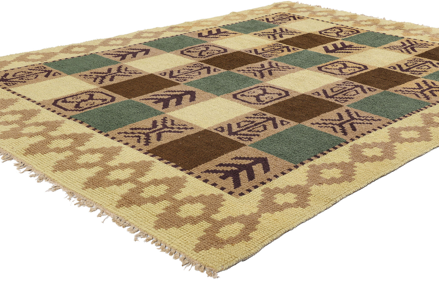 6 x 8 Vintage Swedish Scandinavian Flossa Rug 79050