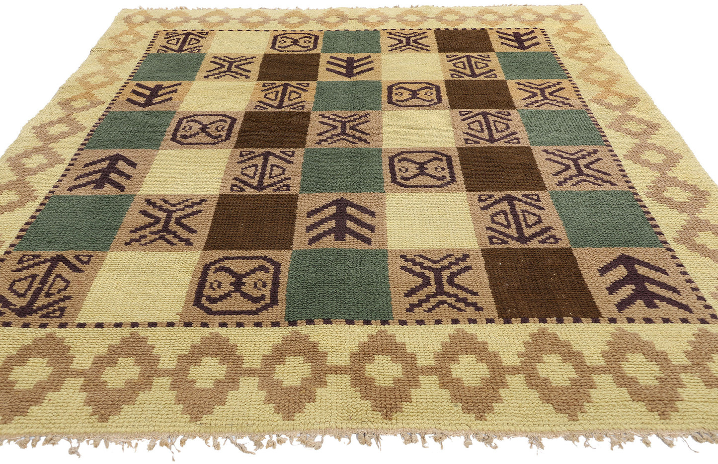 6 x 8 Vintage Swedish Scandinavian Flossa Rug 79050