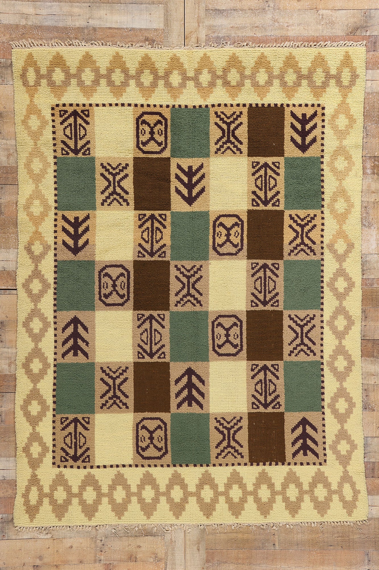 6 x 8 Vintage Swedish Scandinavian Flossa Rug 79050