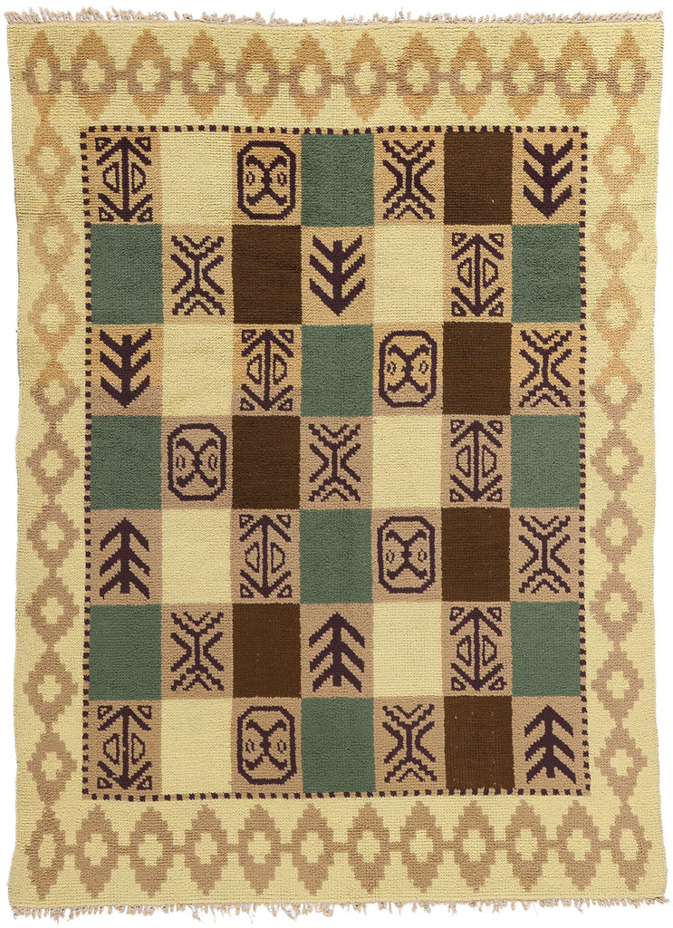 6 x 8 Vintage Swedish Scandinavian Flossa Rug 79050