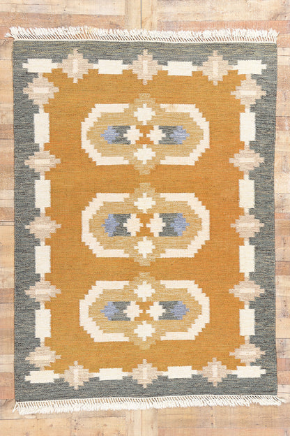 5 x 8 Vintage Swedish Scandinavian Rollakan Rug 79040