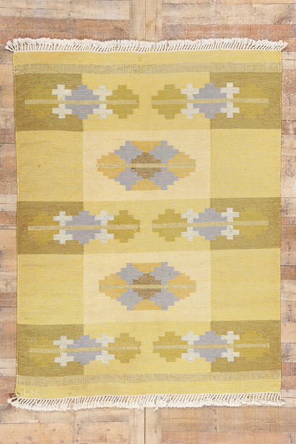 6 x 7 Vintage Swedish Rollakan Rug 79032