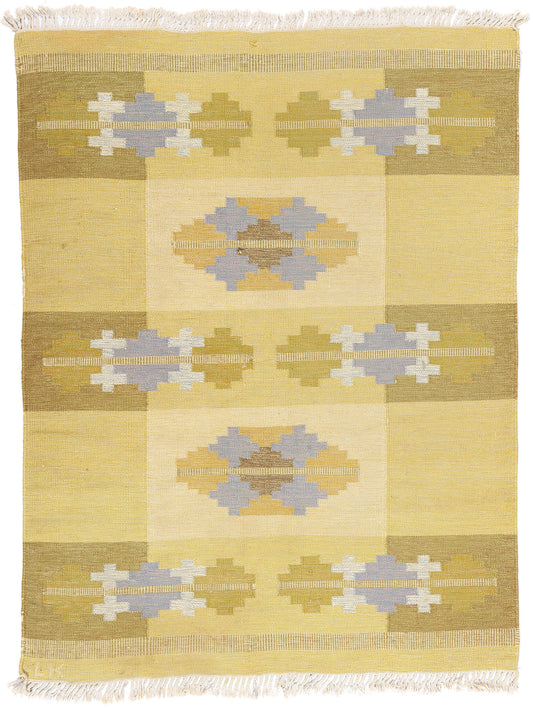 6 x 7 Vintage Swedish Rollakan Rug 79032