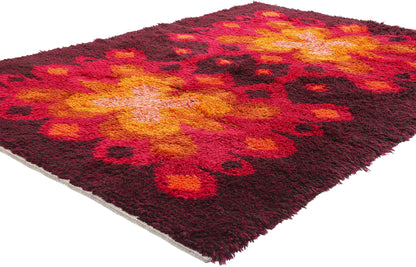 5 x 7 Vintage Swedish Scandinavian Rya Rug 79051