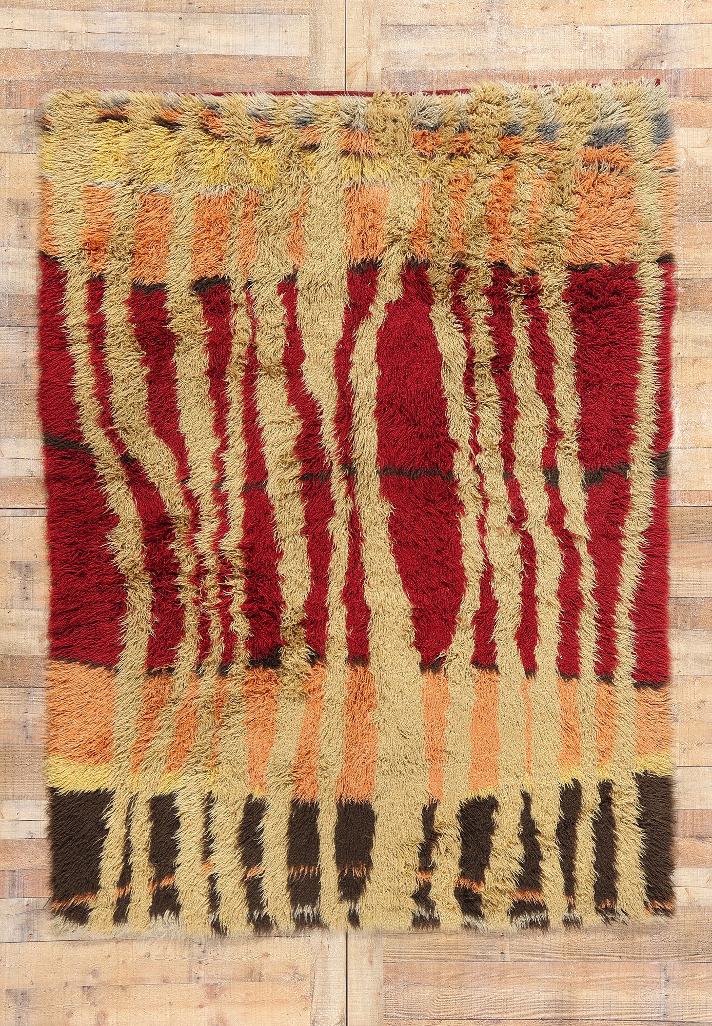 6 x 8 Vintage Swedish Scandinavian Rya Rug 79013