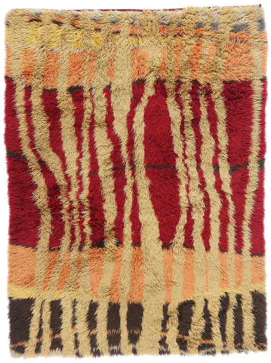6 x 8 Vintage Swedish Scandinavian Rya Rug 79013