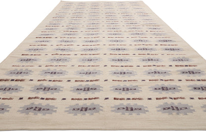 7 x 17 Scandinavian Modern Swedish Inspired Kilim Rug 31342