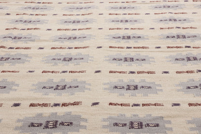 7 x 17 Scandinavian Modern Swedish Inspired Kilim Rug 31342