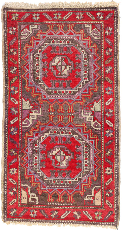 2 x 4 Vintage Turkish Bergama Rug 79178