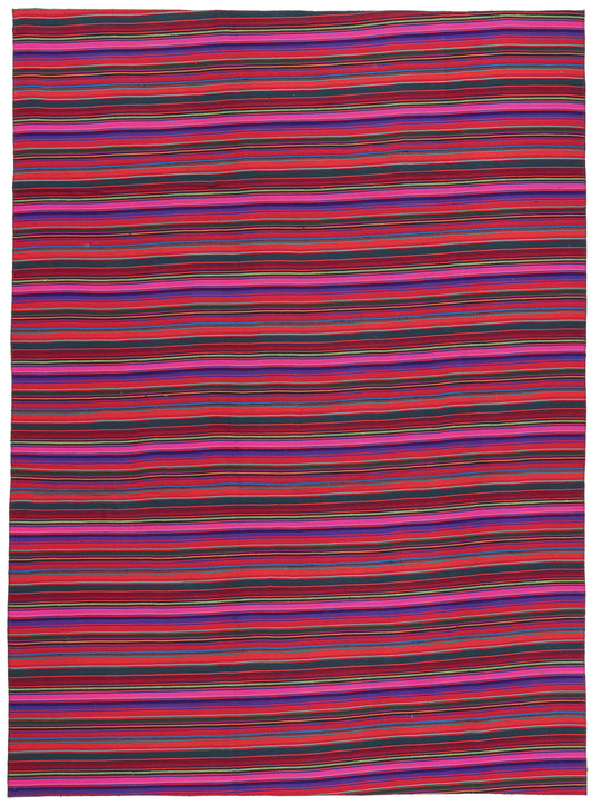 9 x 12 - Pink Vintage Turkish Kilim Rug - 60798