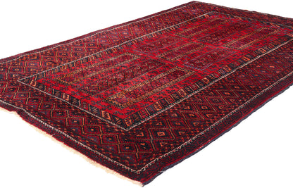 4 x 7 Vintage Turkoman Afghan Rug 79088