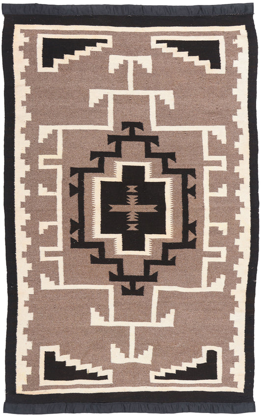 4 x 7 Antique Two Grey Hills Navajo Rug 79135