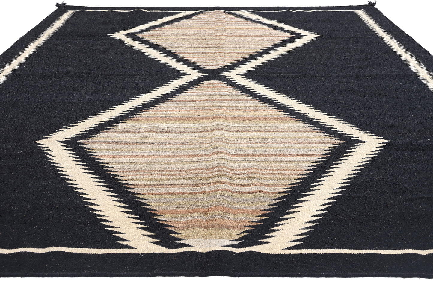 8 x 11 Modern Two Grey Hills Navajo-Style Kilim Rug 81120