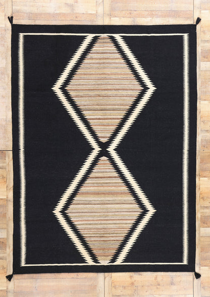 8 x 11 Modern Two Grey Hills Navajo-Style Kilim Rug 81120