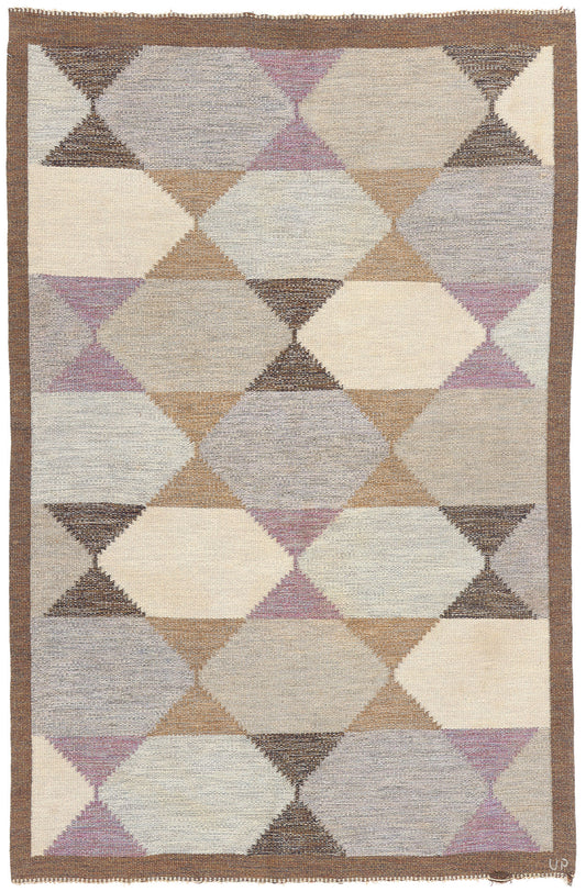 5 x 8 Ulla Parkdal Vintage Swedish Rollakan Rug 79058