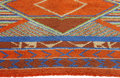 4 x 5 Vintage Southwest Sunrise American Hooked Rug 79015