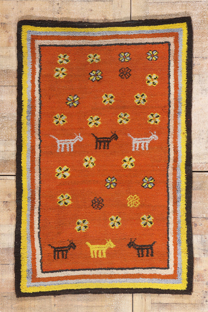 3 x 5 Vintage Tikdift Moroccan Rug 79187