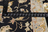 9 x 12 Black Vintage Floral Indian Rug 76873