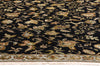 9 x 12 Black Vintage Floral Indian Rug 76873