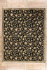 9 x 12 Black Vintage Floral Indian Rug 76873