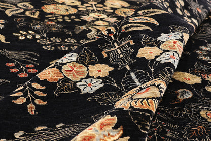 10 x 13 Vintage Black Pakistani Tabriz Rug 79282