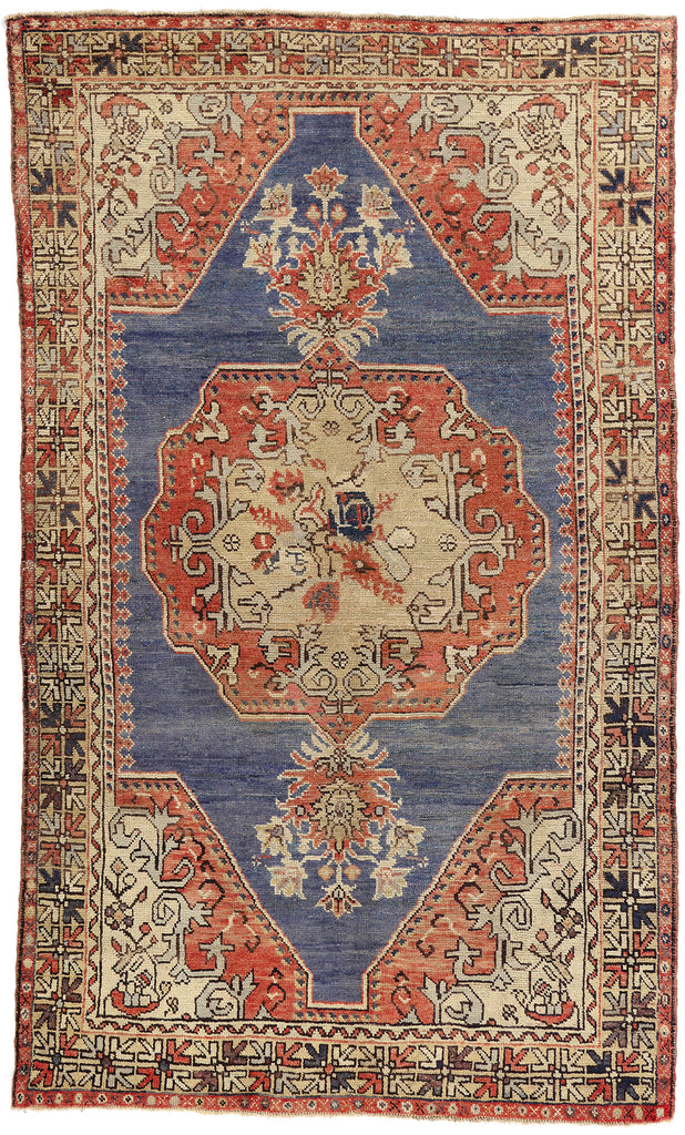 5 x 8 Vintage Blue Turkish Oushak Rug 52256