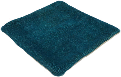 2 x 2 - Blue Vintage Turkish Pillow Rug - 53637