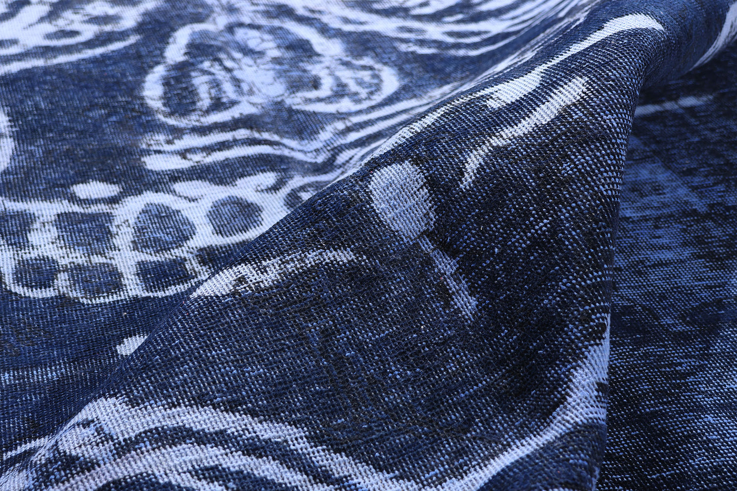 8 x 11 Blue Vintage Overdyed Skull Rug 80433