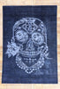 8 x 11 Blue Vintage Overdyed Skull Rug 80433