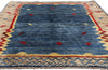 5 x 6 Blue Vintage Persian Gabbeh Rug 61542