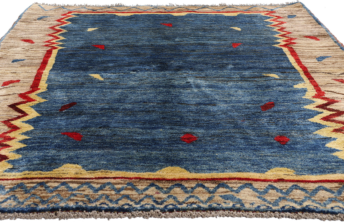 5 x 6 Blue Vintage Persian Gabbeh Rug 61542