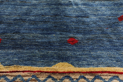 5 x 6 Blue Vintage Persian Gabbeh Rug 61542