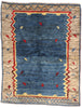 5 x 6 Blue Vintage Persian Gabbeh Rug 61542