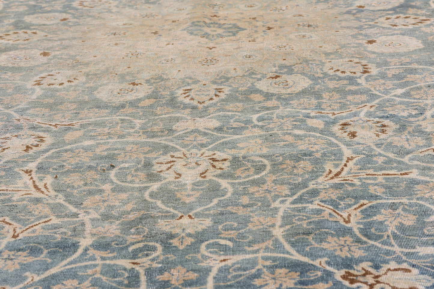 7 x 9 Blue Vintage Persian Kashan Rug 61390