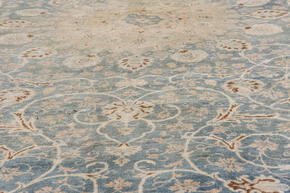 7 x 9 Blue Vintage Persian Kashan Rug 61390
