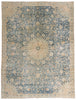 7 x 9 Blue Vintage Persian Kashan Rug 61390