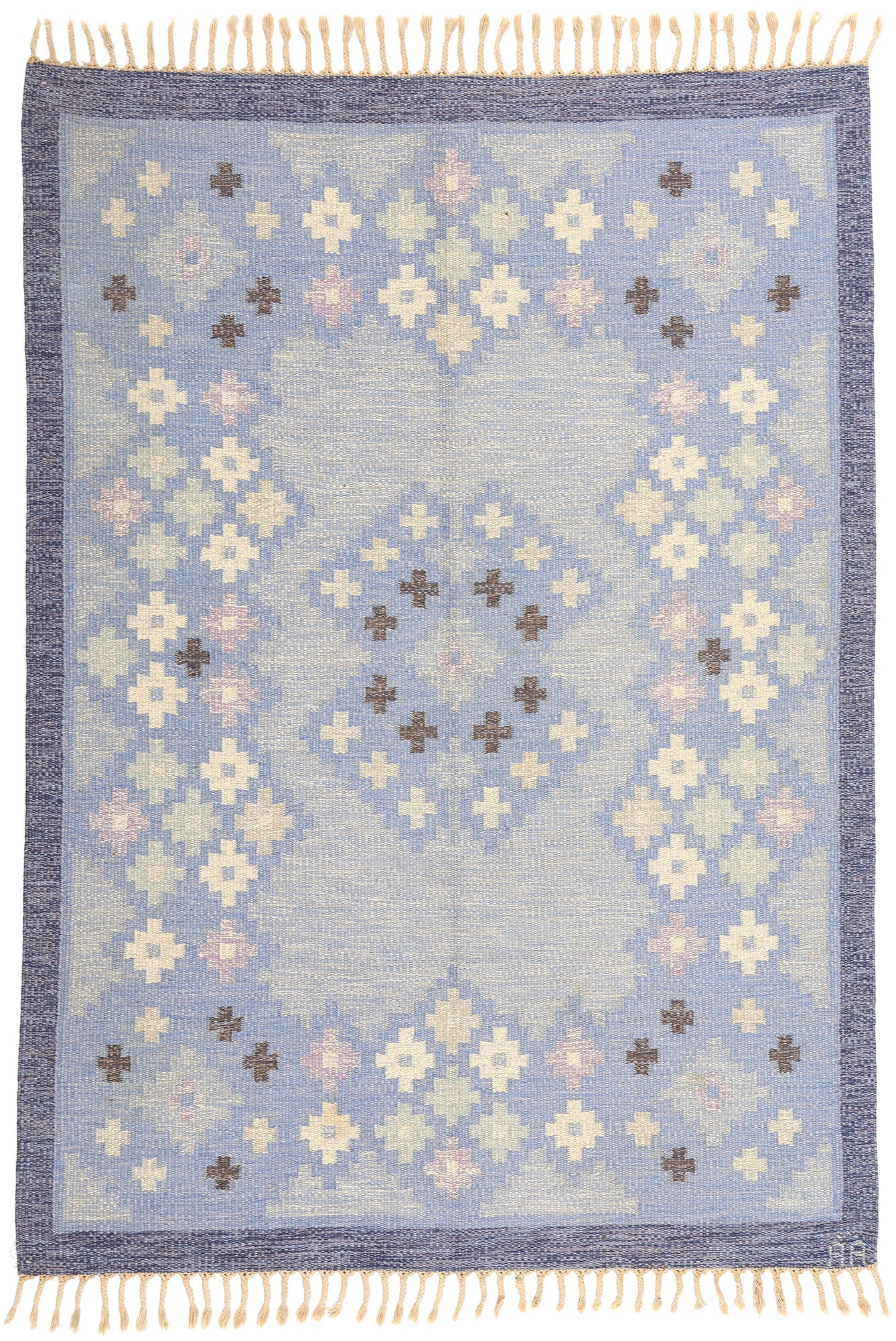 6 x 8 Asa Akerlund Vintage Swedish Rollakan Rug 77036